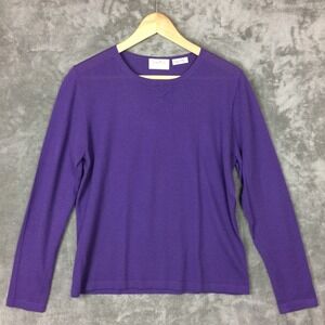 Neiman Marcus Sweater 100% Cashmere Womens Large Layering Luxe Minimalist Purple